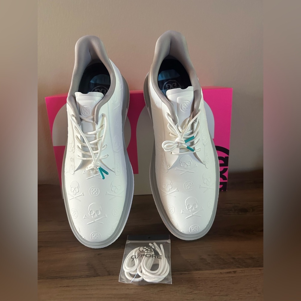 G/FORE Men’s Gallivan2r Embossed Skull & Tees Golf Shoes-White/Nimbus-Size 11.5 - Picture 8 of 9
